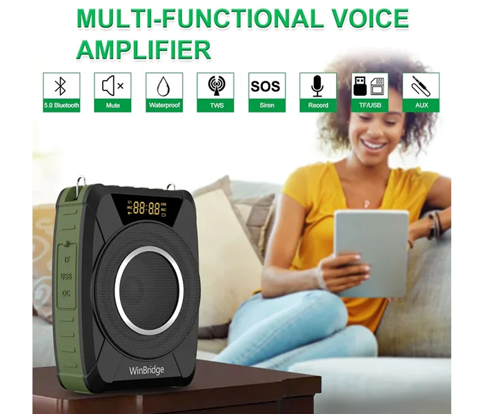 WinBridge M801 20W Voice Amplifier With Wireless Microphone Headset Dubai