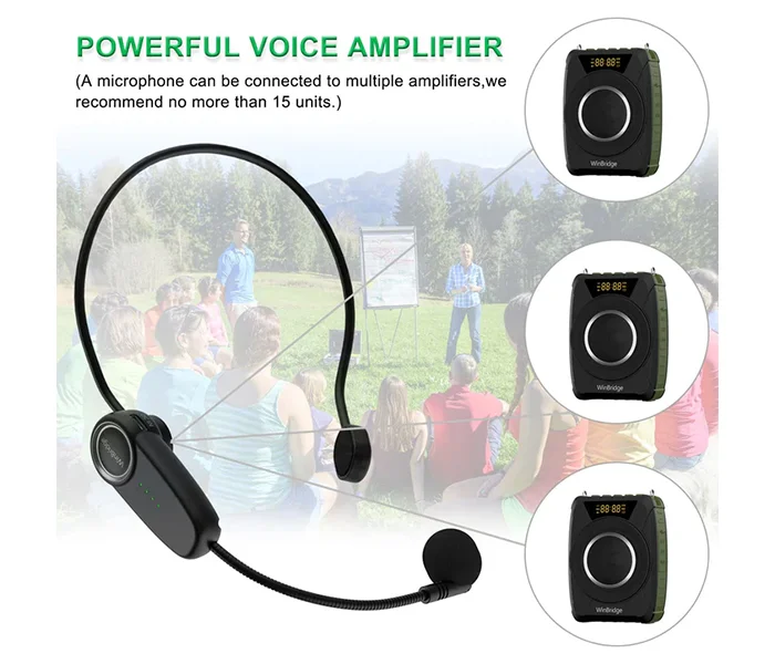 WinBridge M801 20W Voice Amplifier With Wireless Microphone Headset Abu Dhabi