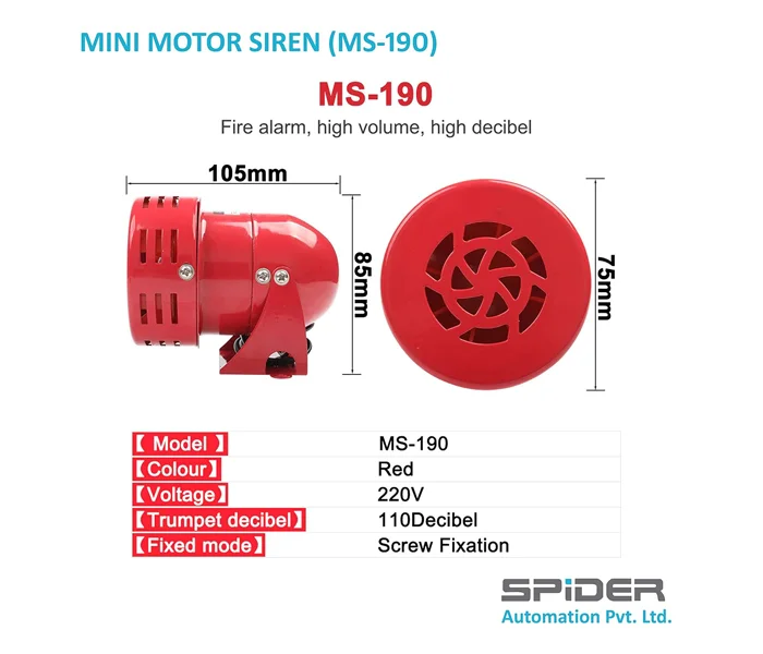 SPIDER Automation Mini Motor Siren